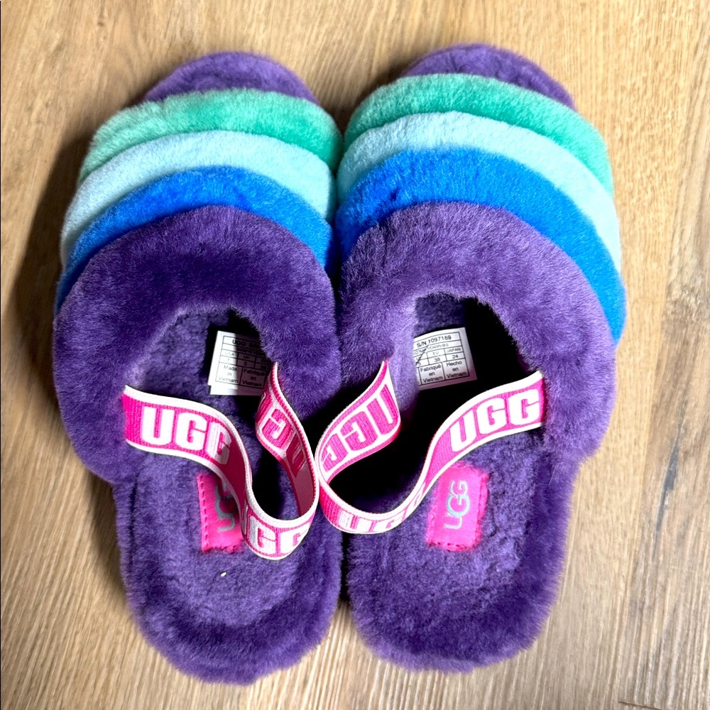 UGG Multicolor Fluffy Sandals